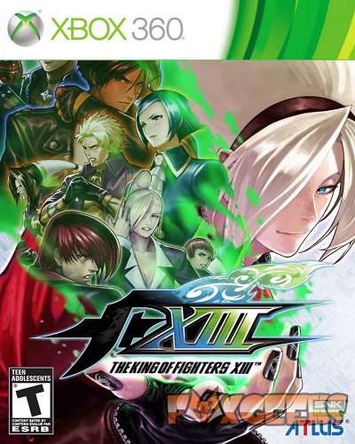 Capa do jogo The King of Fighters XIII para Xbox 360 com personagens coloridos