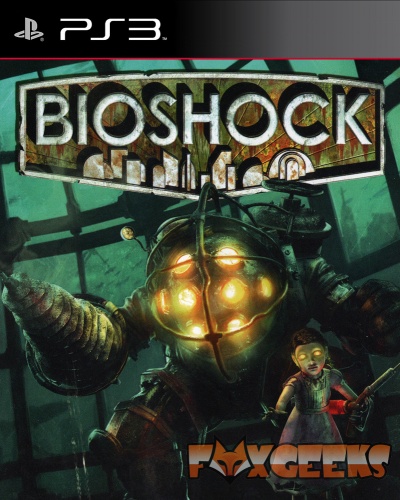 Capa do jogo PS3 Bioshock com robô e criança em ambiente subaquático