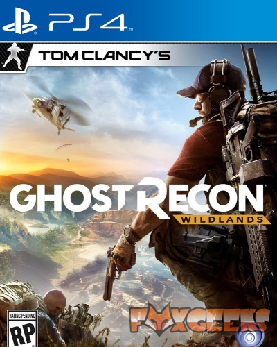 Capa do jogo PS4 Ghost Recon Wildlands com soldado armado e helicóptero
