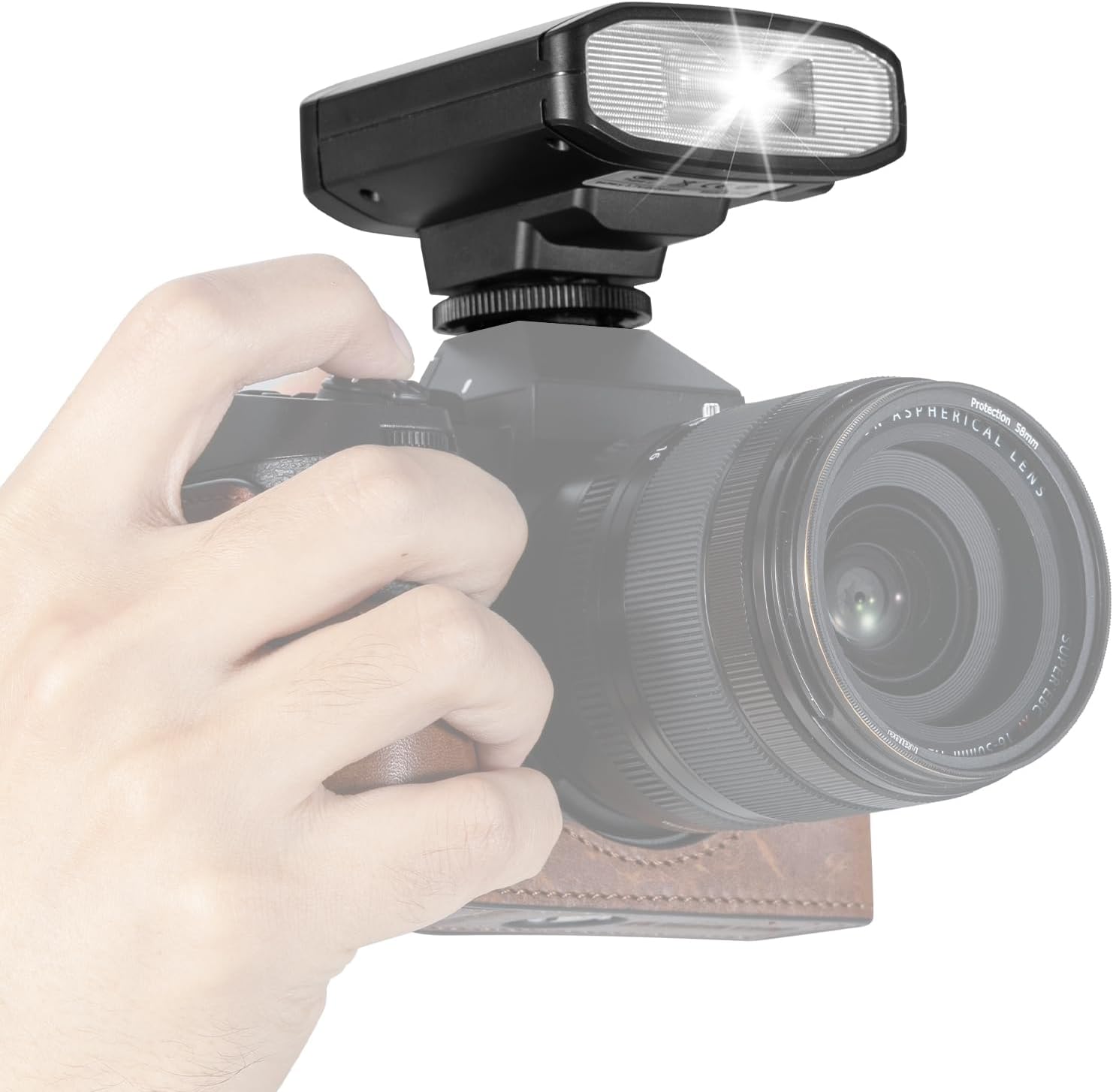 TARION Flash fotográfico Speedlite Mini Máquina fotográfica digital com flash externo e lente ASPHERICAL LENS