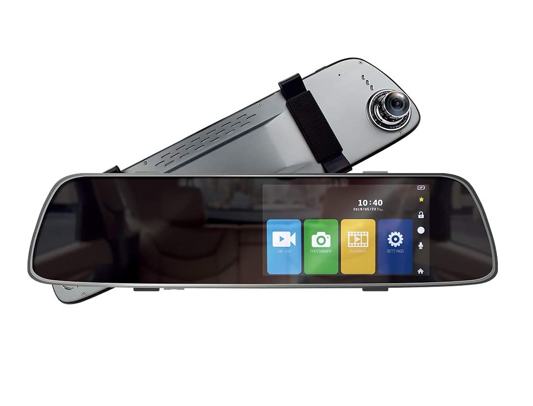 Câmara espelho retrovisor carro FHD 1080p 170º ecrã 5" IPS touch + câmara traseira Espelho retrovisor digital para automóvel com ecrã táctil e câmara integrada