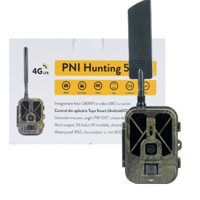 Câmara de caça PNI Hunting 5 camuflado com antena 4G e embalagem branca