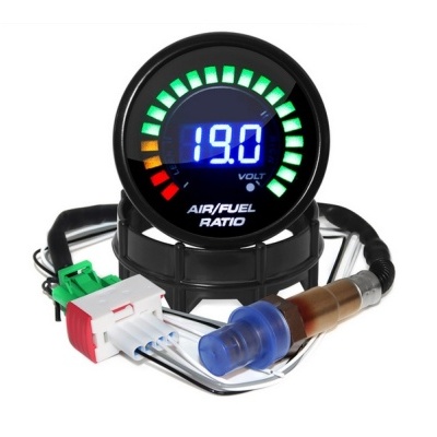 Instrumento digital para medição da relação ar/combustível com sensor e cabos