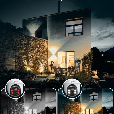 Casa moderna com câmara de vigilância e visão noturna colorida 4MP HD