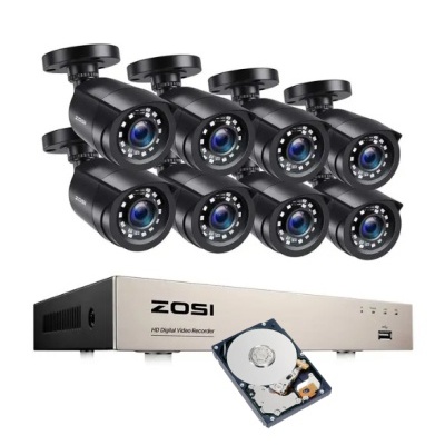 Conjunto de câmaras de segurança ZOSI e gravador digital HD