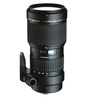 Objetiva de câmara Tamron 70-200mm 1:2.8 preta com suporte