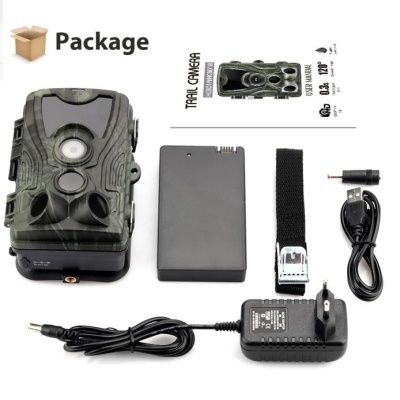 Conjunto de câmera trail camuflada com acessórios e manual