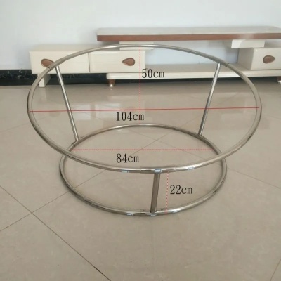 Estrutura metálica circular cromada com medidas