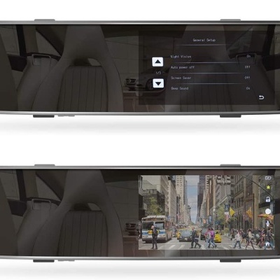 Espelhos retrovisores digitais com interface.