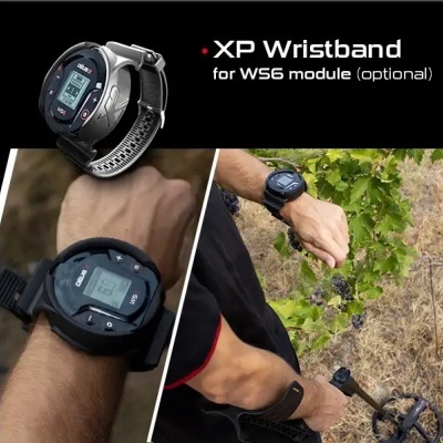 Bracelete preta XP Wristband para módulo WS6, mostrador digital em pulso e uso exterior