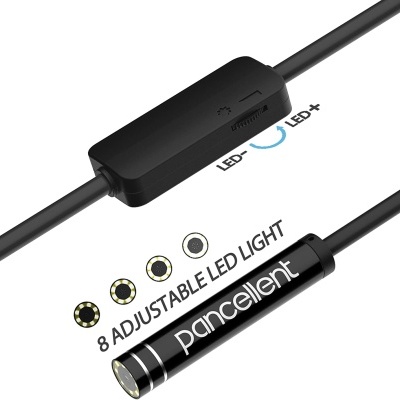 Luz LED ajustável preta com controlo deslizante e tubo com LEDs