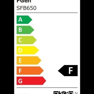 Etiqueta energética UE para produto FGen SFB650 com classificação F e consumo de 60 kWh/1000h