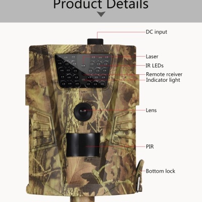 Câmara de vigilância camuflada com etiquetas de características