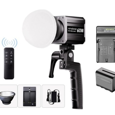 Conjunto de luz portátil Andoer 60W com acessórios