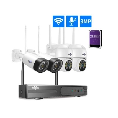Conjunto de vigilância com câmaras Wi-Fi, gravador e cartão WD Purple