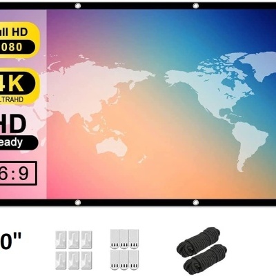 Ecrã de projeção 200 polegadas com texto de resolução e acessórios