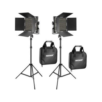 Conjunto de iluminação LED com suportes e bolsas de transporte pretas NE EWER