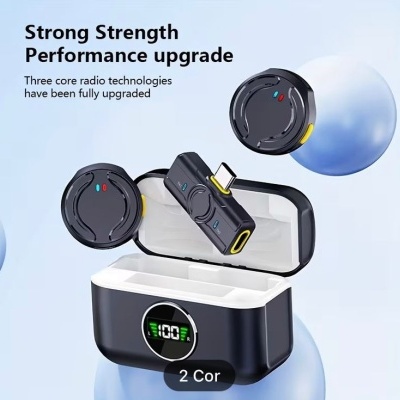 Auscultadores sem fios com estojo e ecrã digital