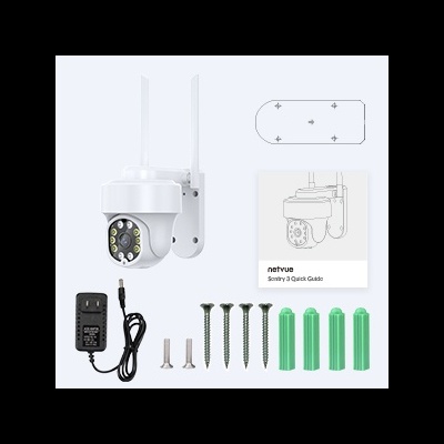 Kit de câmara de vigilância branca com acessórios e manual