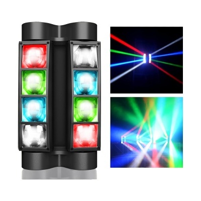 Conjunto de luzes para espetáculos com focos coloridos e luzes coloridas em ambiente escuro