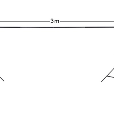 Suporte metálico para fundo fotográfico com tripés e barra de 3 metros