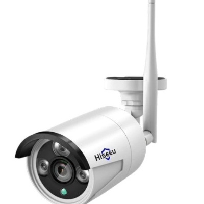 Câmara de vigilância exterior Hiseeu branca com antena