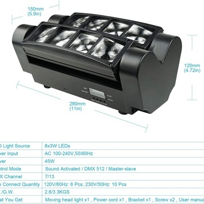 luz cênica móvel preta com lente composta e etiquetas técnicas