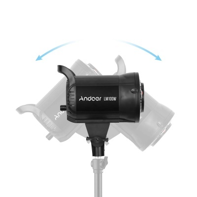 Iluminação de estúdio Andoer LM100W preta com suporte ajustável