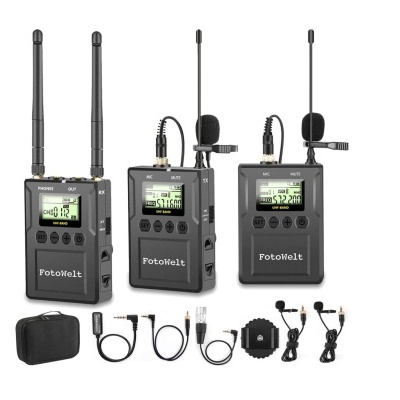 Conjunto de equipamento de áudio sem fios FotoMelt com três dispositivos e acessórios