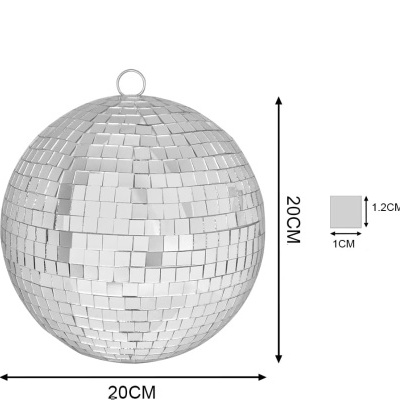 Bola de espelhos tipo disco com 20cm de diâmetro e pequenos espelhos quadrados