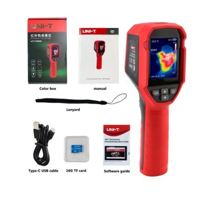 Termómetro infravermelho UNI-T vermelho e preto com acessórios