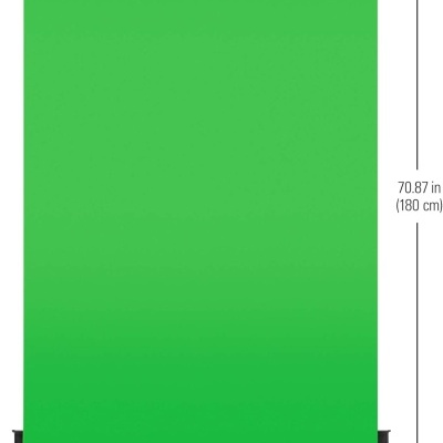 Ecrã verde de fundo com estrutura preta e base estável