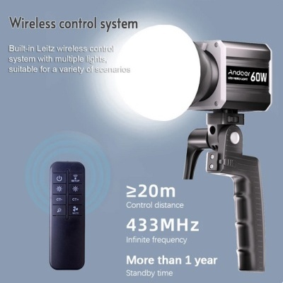 Luz de vídeo Andoer 60W com controlo remoto wireless