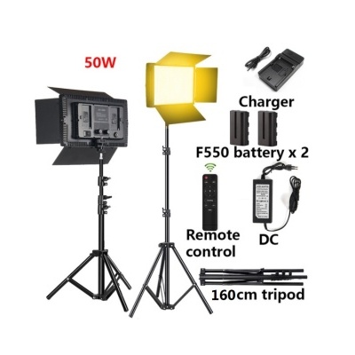 Conjunto de luzes LED para estúdio com acessórios e tripé