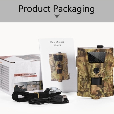 Câmara de trilha digital camuflada com manual e cabos