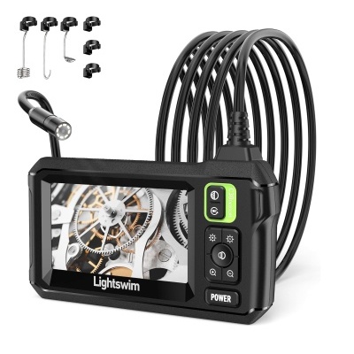 Endoscópio Lightswim com cabo flexível preto e ecrã a cores