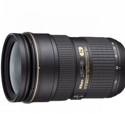 Objetiva Nikon N AF-S NIKKOR 28-70mm f/2.8D ED preta e dourada
