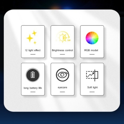 Ícones com características do produto sobre fundo branco