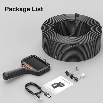 Kit de inspeção com écran, cabo, manual e acessórios