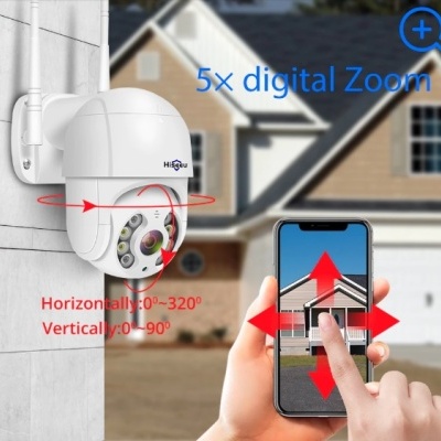 Câmara de vigilância branca com controlo por smartphone
