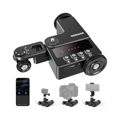 Dispositivo de vídeo motorizeda NEGEWER preto com rodas e vários acessórios