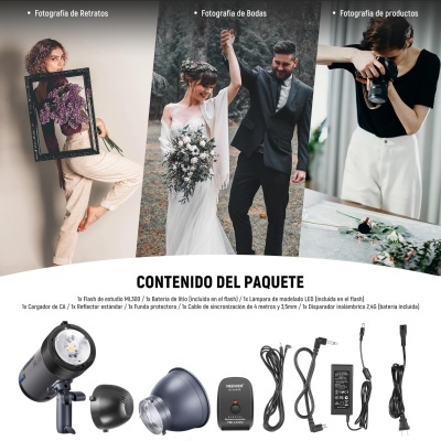 Equipamentos fotográficos para diferentes tipos de fotografia e lista de conteúdos do pacote