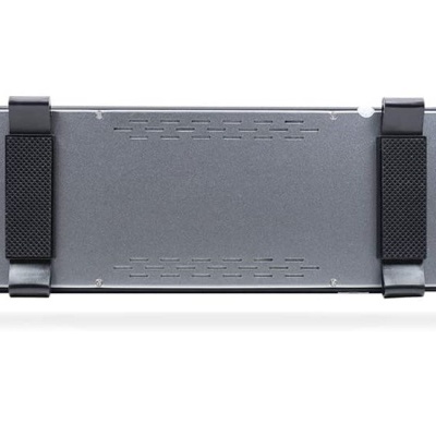 Espelho retrovisor com correias e lente de câmara