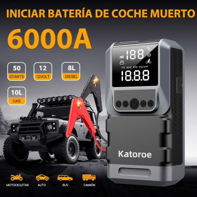 Dispositivo portátil para arranque de bateria Katoroe com amperagem 6000A e display digital