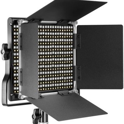 Luz LED de estúdio com painéis ajustáveis e tripé