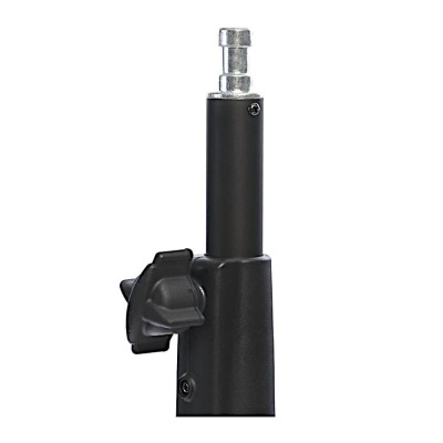 Peça metálica preta cilíndrica com mecanismo de aperto