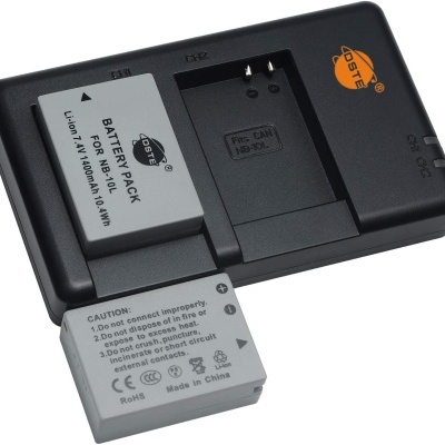 Carregador bateria câmara preto com bateria recarregável cinzenta SOSEL