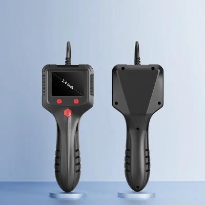Endoscópio portátil preto com ecrã 2,4 polegadas e botões vermelhos
