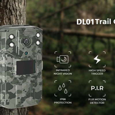 Câmara DL01 Trail camuflada fixada a uma árvore