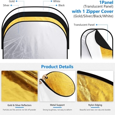 Painel fotográfico translúcido com capa de fecho em várias cores e detalhes em nylon e metal